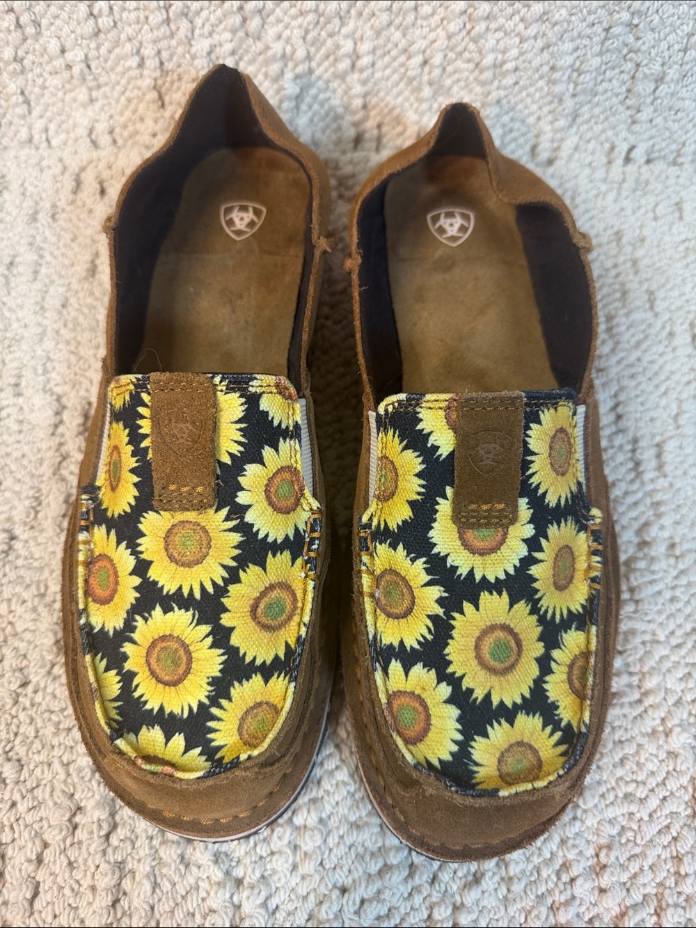 Ariat Sunflower Slip-On Loafers in Brown and Yellow - Picture 4 of 5